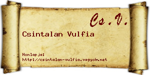 Csintalan Vulfia névjegykártya